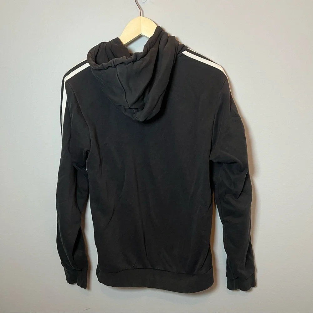 Adidas 3-stripes Hoodie Men’s S Black/White Pullover Sweatshirt Soft Lightweight